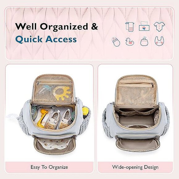 Diaper Bag Small Diaper Backpack Stylish Toddler Baby Light Blue - Picture 3 of 6